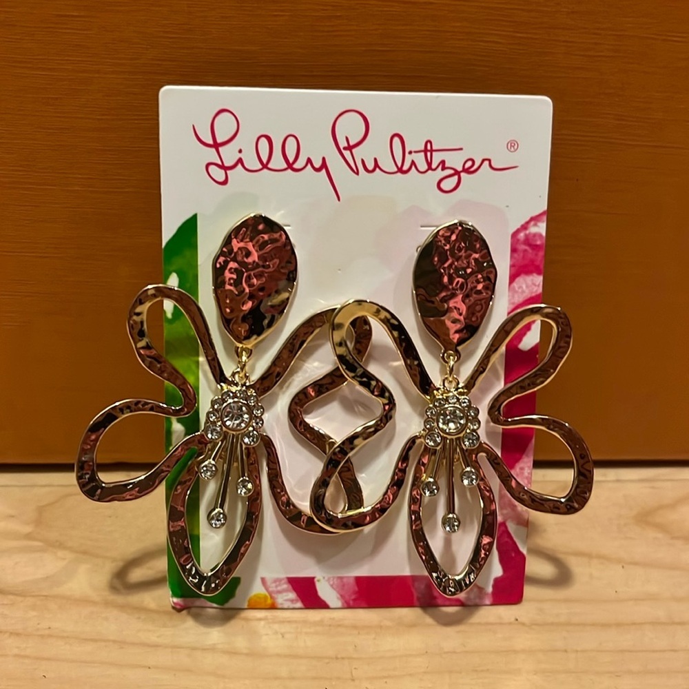 Lily Pulitzer Butterfly gold‎ metallic earrings